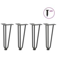 Haarspeld tafelpoten 4 st 30 cm massief staal antracietkleurig Haarspeld tafelpoten 4 st 30 cm massief staal antracietkleurig