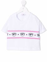 Chiara Ferragni Kids t-shirt à bande logo - Blanc