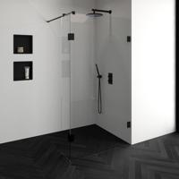 BRAUER Void inloopdouche helder glas 110x200 met 30 zijwand incl. glascoating mat zwart GS-VOI2H11030200MZ