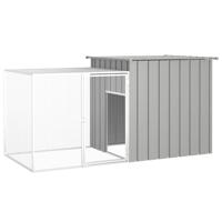 Kippenhok 200x91x100 cm gegalvaniseerd staal grijs