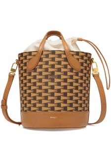 Bally Pennant logo-print bucket bag - Marron