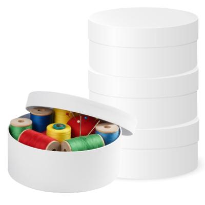 Ronde witte hobby knutsel doos - 4x - dozen van karton - 8.5 x 4 cm - Hoedendoos - cadeauverpakking Ronde witte hobby knutsel doos - 4x - dozen van karton - 8.5 x 4 cm - Hoedendoos - cadeauverpakking