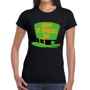 Happy St. Patricksday t-shirt zwart dames