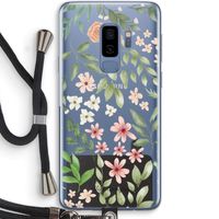 Botanical sweet flower heaven: Samsung Galaxy S9 Plus Transparant Hoesje met koord