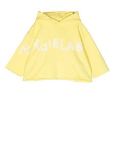 MM6 Maison Margiela Kids hoodie crop à logo imprimé - Jaune