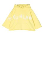 MM6 Maison Margiela Kids hoodie crop à logo imprimé - Jaune