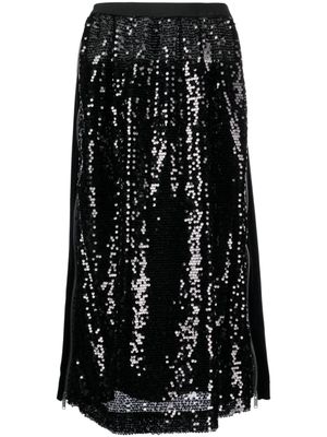 Undercover jupe longue à sequins - Noir