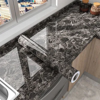 MarbleShield - Luxe Zelfklevende Marmerfolie voor Keuken & Meubels