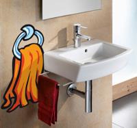 Sticker badkamer handdoek houder Sticker badkamer handdoek houder