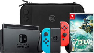 Nintendo Switch Rood/Blauw + Zelda: Tears of the Kingdom + BlueBuilt Beschermhoes