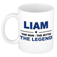 Naam cadeau mok/ beker Liam The man, The myth the legend 300 ml   -