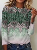 Ethnic Loose Casual Crew Neck T-Shirt