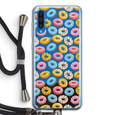 Pink donuts: Samsung Galaxy A50 Transparant Hoesje met koord