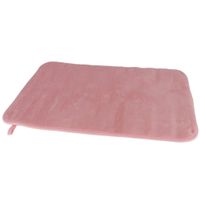 Sneldrogende badmat met anti slip roze 40 x 60 cm rechthoekig - thumbnail