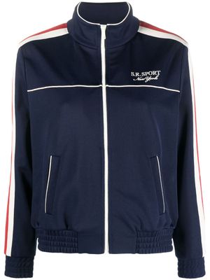 Sporty & Rich veste de survêtement zippée à rayures - Bleu
