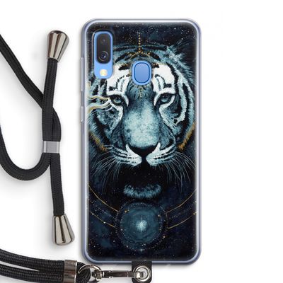 Darkness Tiger: Samsung Galaxy A40 Transparant Hoesje met koord