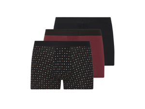 esmara Men 3 Heren boxers (Zwart/bordeaux, L)