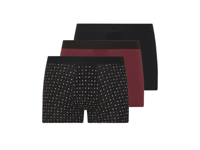 esmara Men 3 Heren boxers (Zwart/bordeaux, XXL)