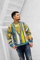 Carlo Colucci C11716 171 Sweater Heren - Maat XXL - Kleur: BeigeGeelGroenBlauwOranje | Soccerfanshop