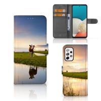 Samsung Galaxy A73 5G | Telefoonhoesje | Met pasjeshouder | Koe