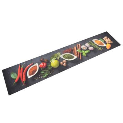 Keukenmat wasbaar kruidenprint 60x300 cm fluweel