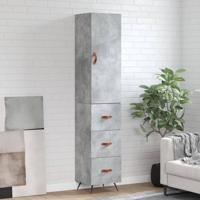 Hoge kast 34,5x34x180 cm bewerkt hout betongrijs