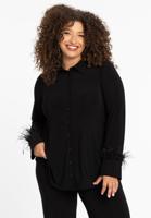 Yoek Blouse a-lijn Feather | Zwart | Maat 42/44