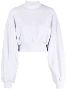 Alexander Wang sweat crop à col montant - Gris