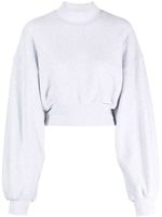 Alexander Wang sweat crop à col montant - Gris - thumbnail