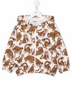 Kenzo Kids hoodie zippé à imprimé tigre - Tons neutres