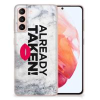 Samsung Galaxy S21 | Siliconen hoesje | met naam Already Taken White Samsung Galaxy S21 | Siliconen hoesje | met naam Already Taken White