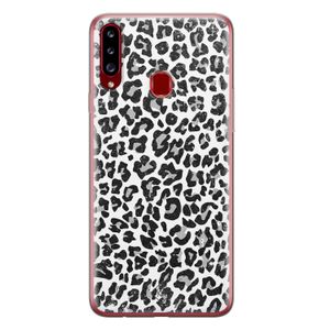 Samsung Galaxy A20s siliconen telefoonhoesje - Luipaard grijs
