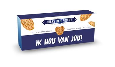 Jules Destrooper Natuurboterwafels - "Ik hou van jou! / Je t'aime!" -