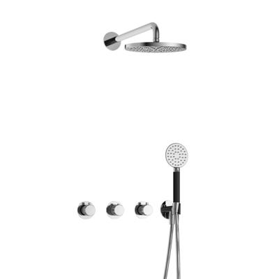 Hotbath Cobber X - CX7067 - Inbouw Regendoucheset - Chroom - 2 Stopkranen - Thermostatisch - Wandarm 40 cm - Hoofddouche 200 mm - Ronde Handdouche 3 Standen - Waterbesparend