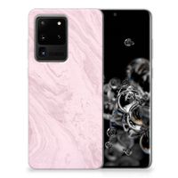 Samsung Galaxy S20 Ultra TPU Siliconen Hoesje Marble Pink - Origineel Cadeau Vriendin