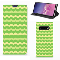 Samsung Galaxy S10 Hoesje met Magneet Waves Green