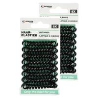Benson Care Telefoonkabel haar elastiekjes - set 16x - zwart - zonder metaal - D5 cm Benson Care Telefoonkabel haar elastiekjes - set 16x - zwart - zonder metaal - D5 cm