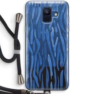 Blauwe nerven: Samsung Galaxy A6 (2018) Transparant Hoesje met koord