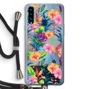 Tropisch 2: Samsung Galaxy A20s Transparant Hoesje met koord