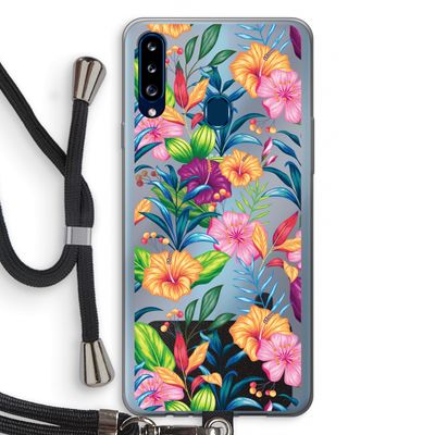 Tropisch 2: Samsung Galaxy A20s Transparant Hoesje met koord