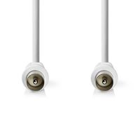 Nedis Coaxkabel | IEC (Coax) Male | IEC (Coax) Male | Vernikkeld | 90 dB | 75 Ohm | Dubbel Afgeschermd | 3.00 m | Rond | PVC | Wit | Label -