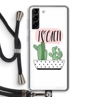 I love cacti: Samsung Galaxy S21 Plus Transparant Hoesje met koord I love cacti: Samsung Galaxy S21 Plus Transparant Hoesje met koord