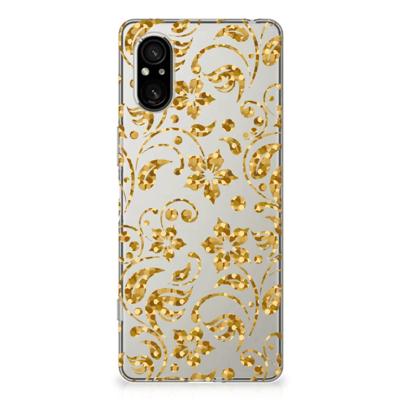 Sony Xperia 5 V | TPU Case | Gouden Bloemen Sony Xperia 5 V | TPU Case | Gouden Bloemen
