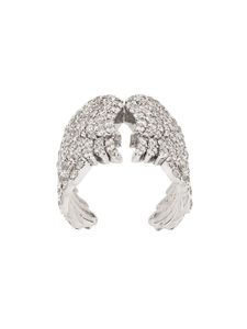 Monan 18kt white gold and diamond wing cocktail ring - Métallisé