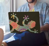 Stickers voor laptop Gekko met bloemenmandala