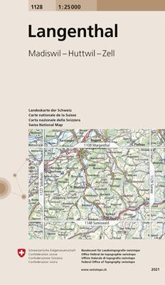 Wandelkaart - Topografische kaart 1128 Langenthal | Swisstopo