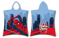 Spiderman poncho 50 x 115 cm (rood/blauw) - thumbnail