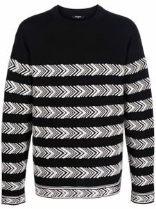 Balmain pull en maille intarsia à manches longues - Noir