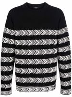 Balmain pull en maille intarsia à manches longues - Noir