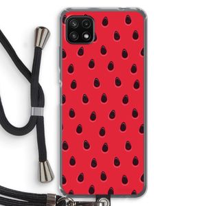 Watermelon: Samsung Galaxy A22 5G Transparant Hoesje met koord